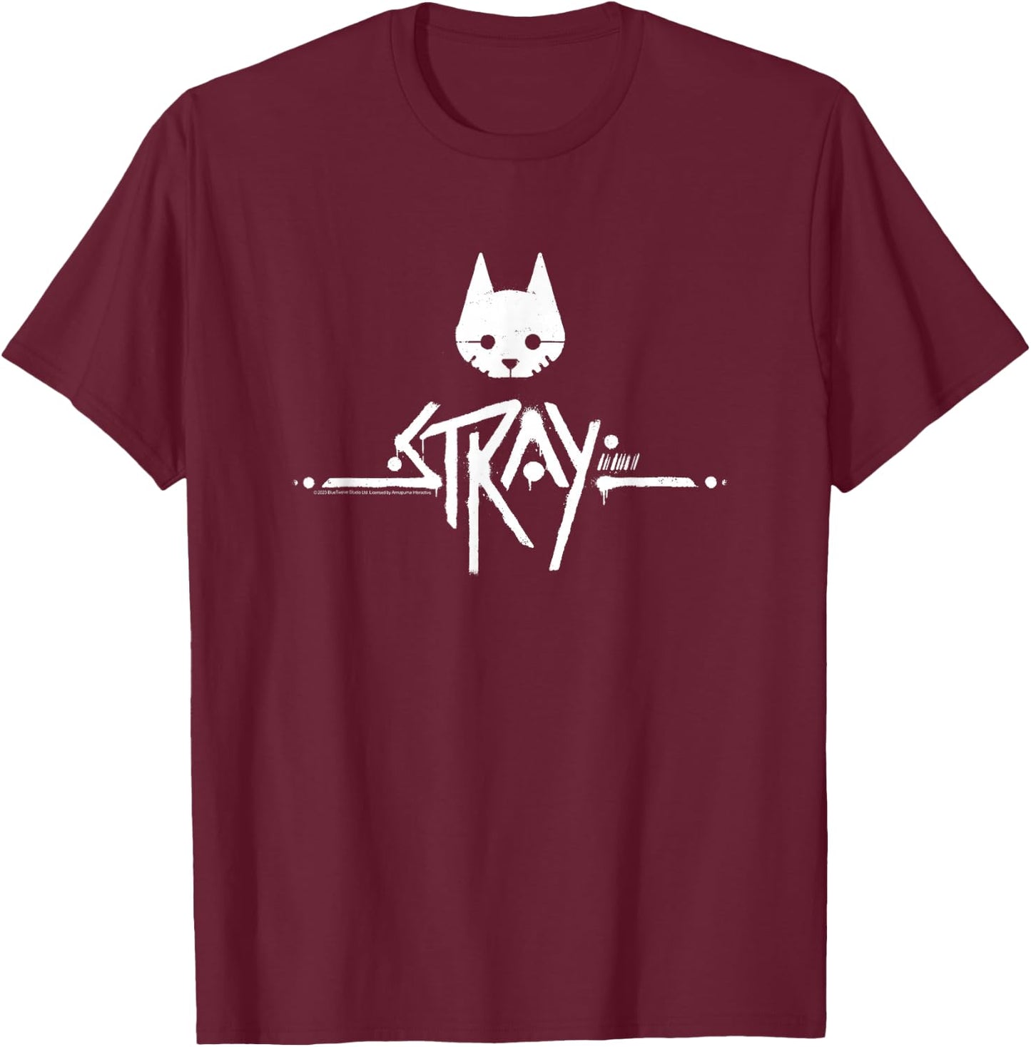 Stray Cat Head and Logo T-Shirt - T-Shirt | Maroon