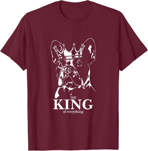 Funny French Bulldog with crown King dog mom dog T-Shirt - T-Shirt | Maroon