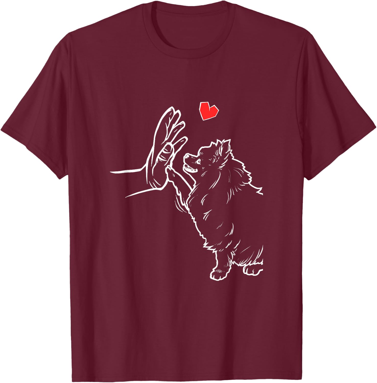 Pomeranian Dog Love Cute Pomeranian T-Shirt - T-Shirt | Maroon