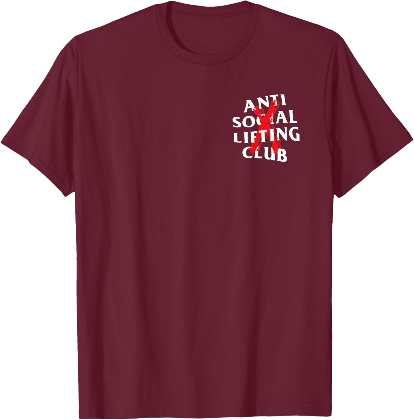 Anti Social Lifting Club: Canceled Red (Front + Back) T-Shirt - T-Shirt | Maroon