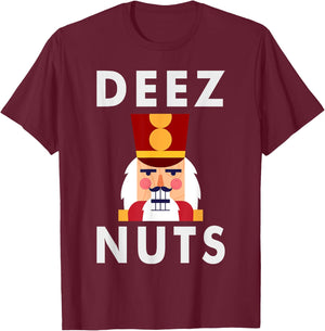 Deez Nuts | Funny Christmas Nutcracker Kids T-Shirt - T-Shirt | Maroon