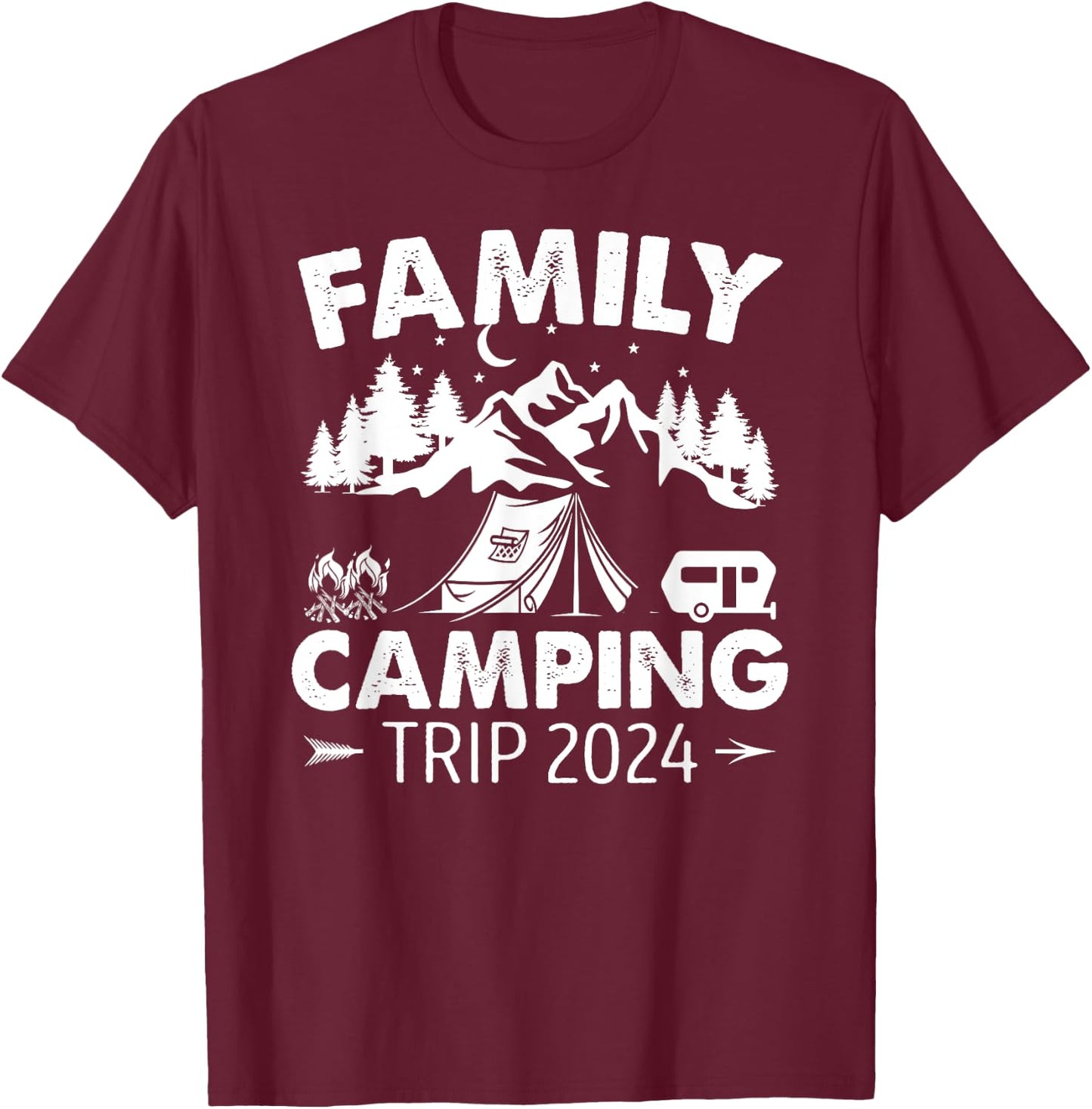 Family Camping Trip 2024 Camping T-Shirt - T-Shirt | Maroon