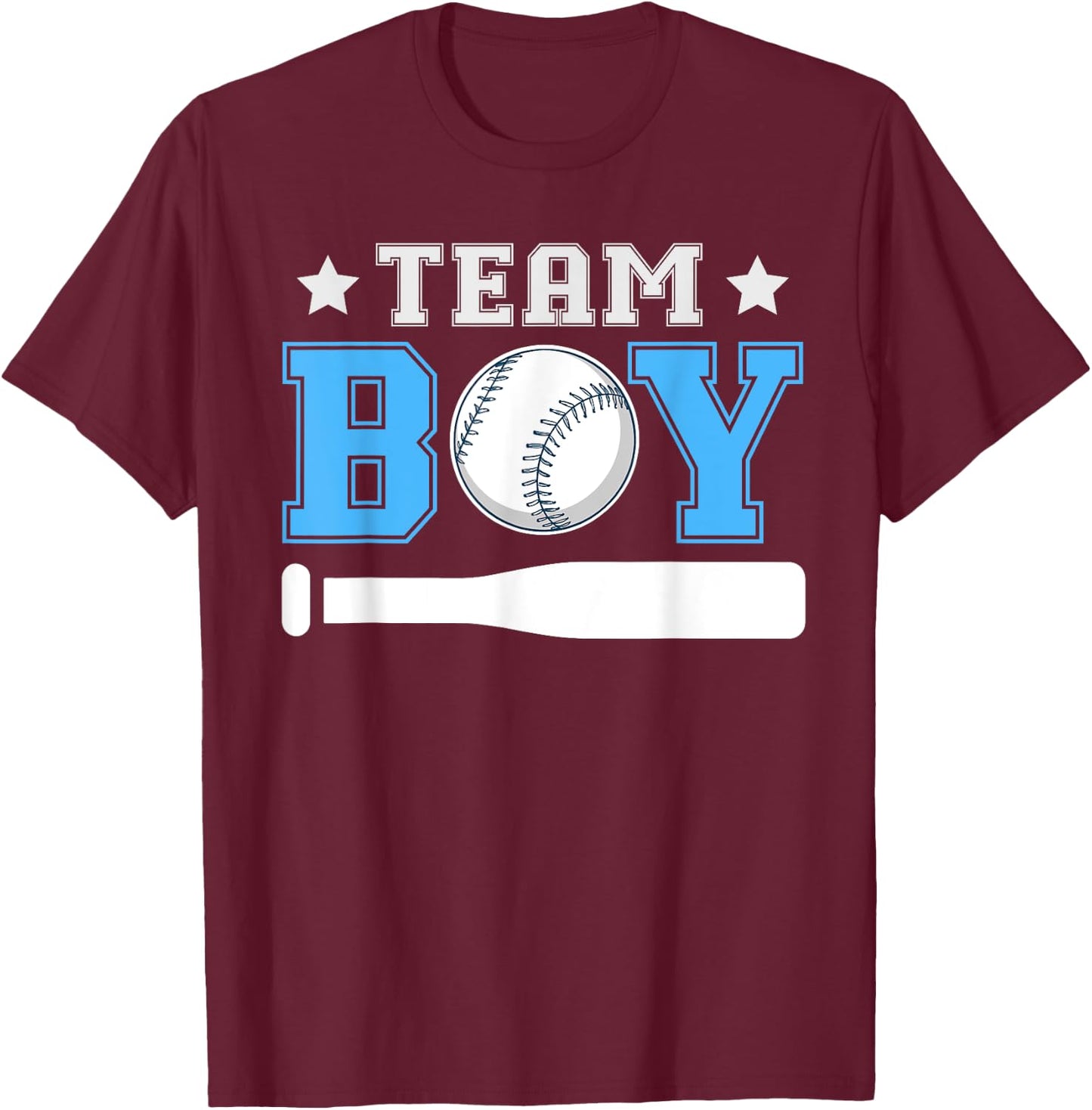 Team Boy Design for a Baseball Gender Reveal T-Shirt - T-Shirt | Maroon