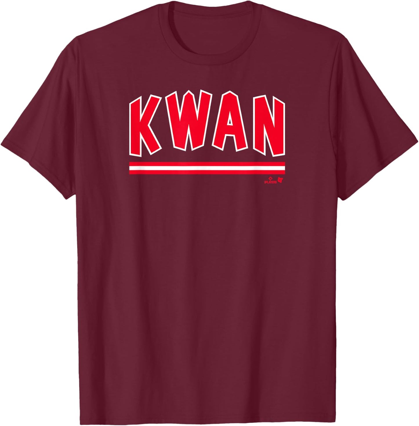 Steven Kwan: Cleveland Text - Cleveland Baseball T-Shirt - T-Shirt | Maroon