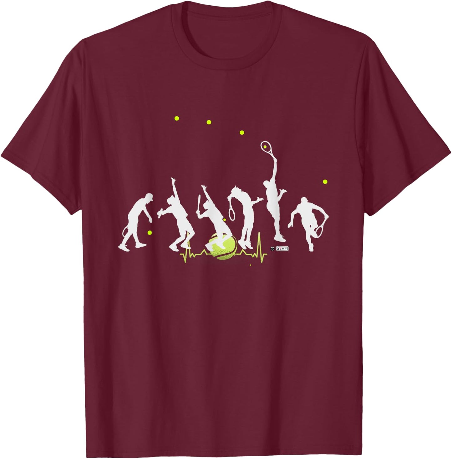 Big Tennis Serve, Soft Serve Tennis, Tennis Ball Pulse T-Shirt - T-Shirt | Maroon