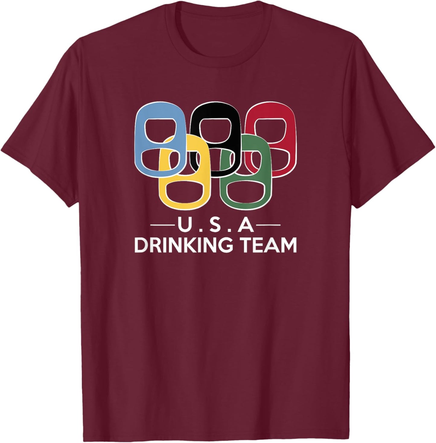 USA Drinking Team Beer Can Tab Sports T-Shirt - T-Shirt | Maroon
