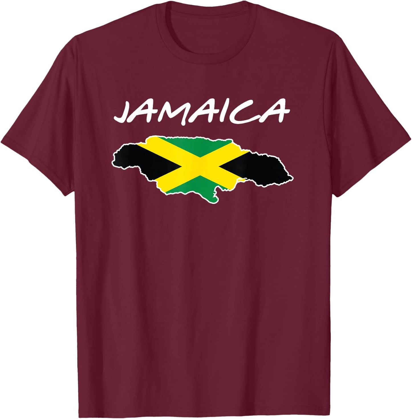Retro Jamaica Flag Jamaican Island Travel Vacation Souvenir T-Shirt - T-Shirt | Maroon