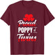 Proud Poppy of Twins Best Fathers Day Dad Of Twins T-Shirt - T-Shirt | Maroon