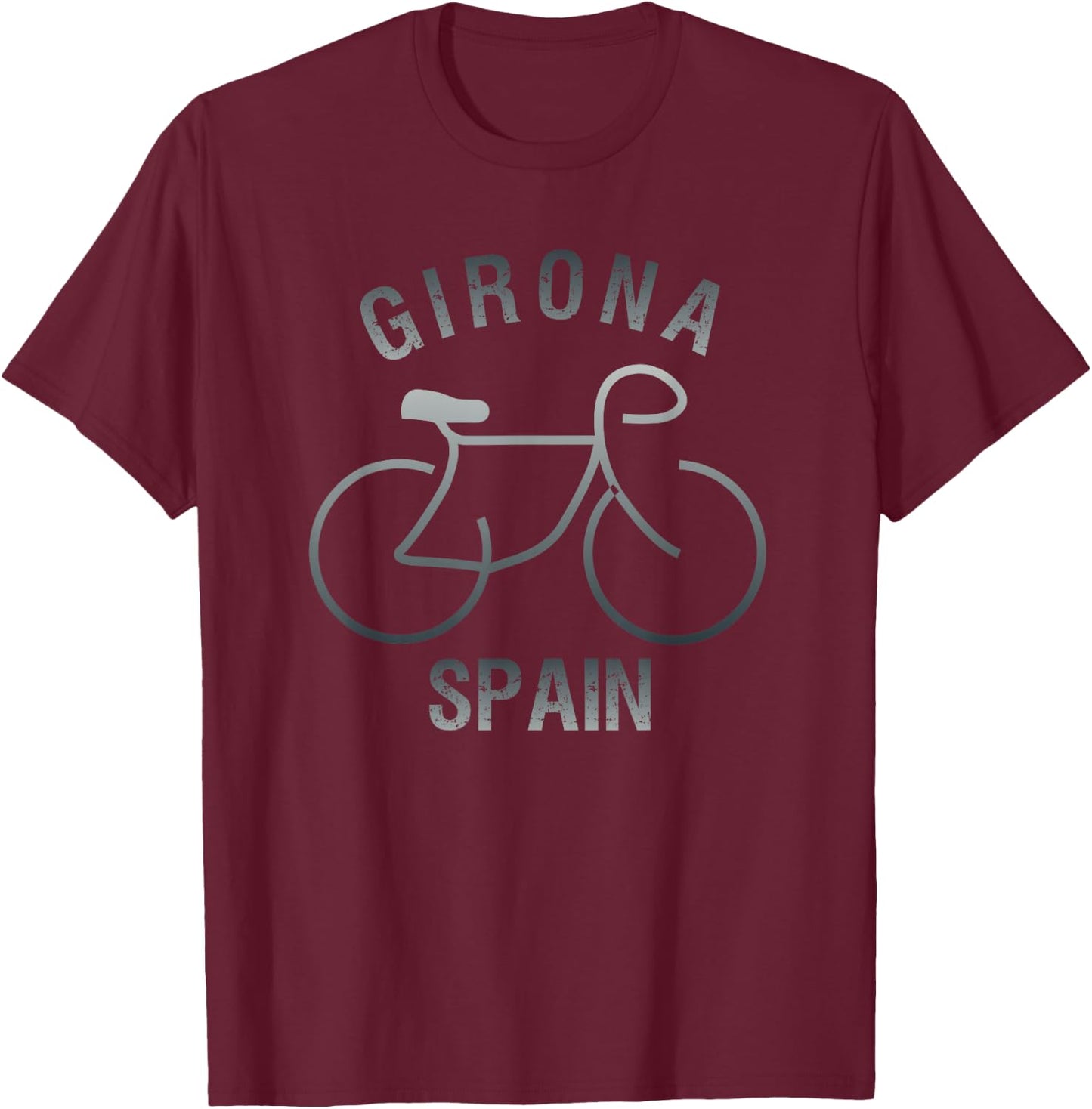 Biking Girona Spain graphic T-Shirt - T-Shirt | Maroon