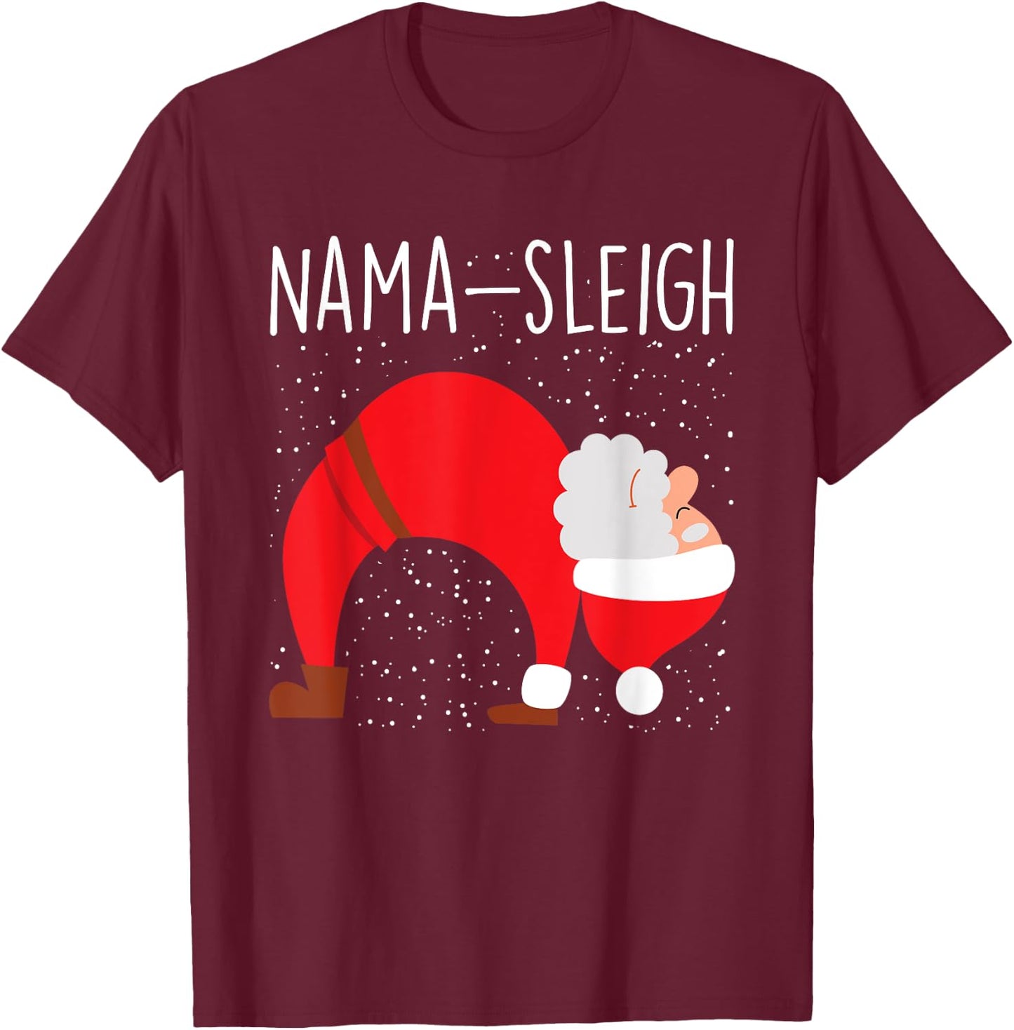 Yoga Practitioner Namasleigh Xmas Meditation Christmas Yoga T-Shirt - T-Shirt | Maroon