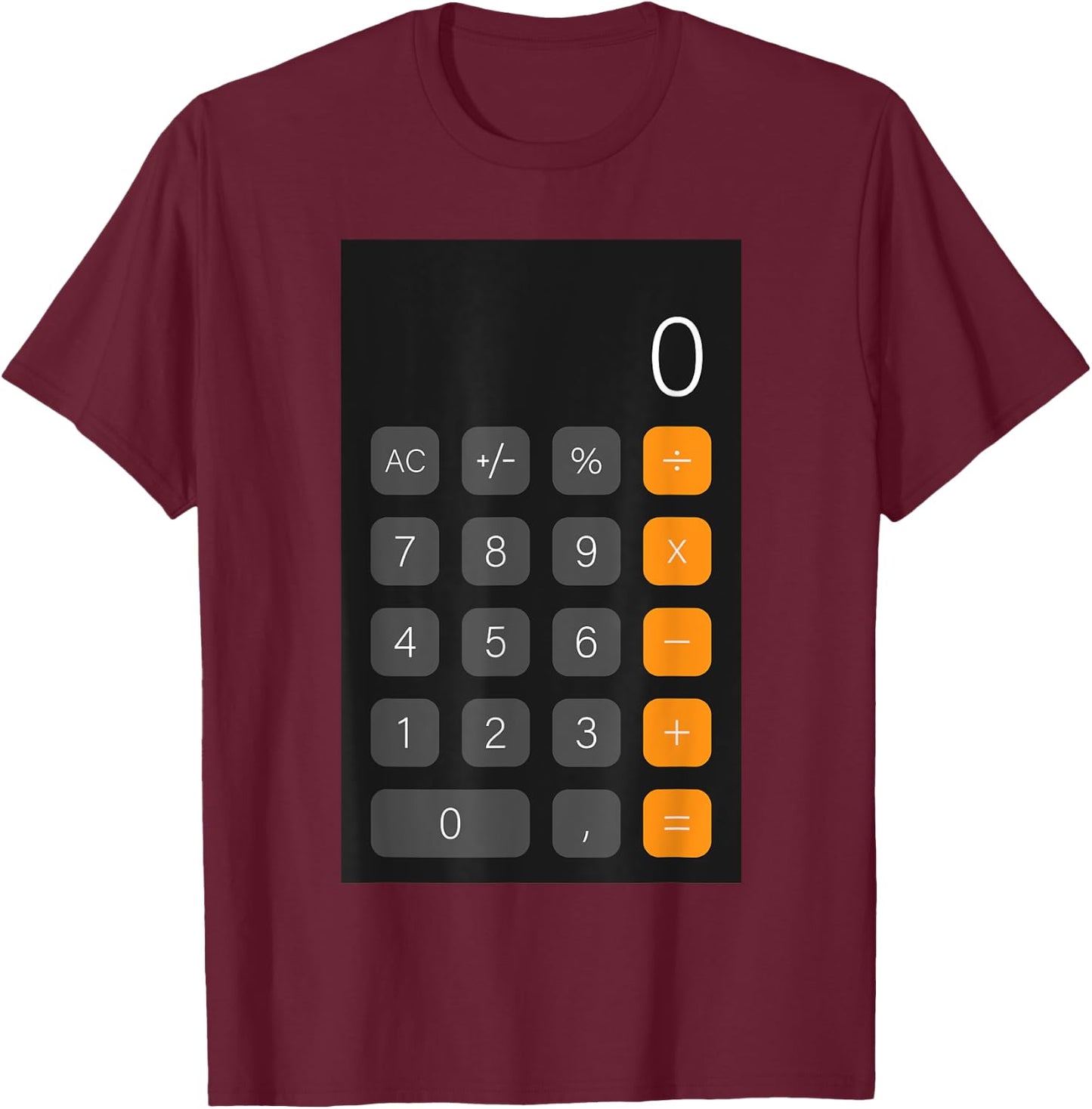 Funny Accountant Halloween Costume Outfit Math Calculator T-Shirt - T-Shirt | Maroon