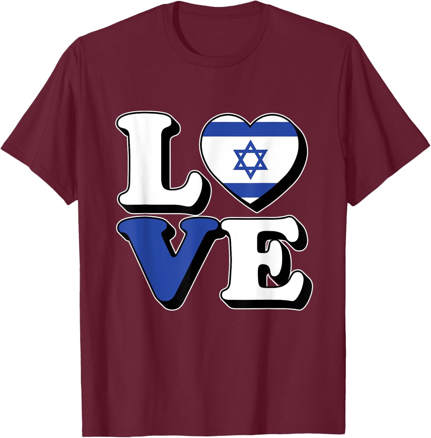 I Love Israel Travel Souvenir Vacation Trip Israeli Pride T-Shirt - T-Shirt | Maroon