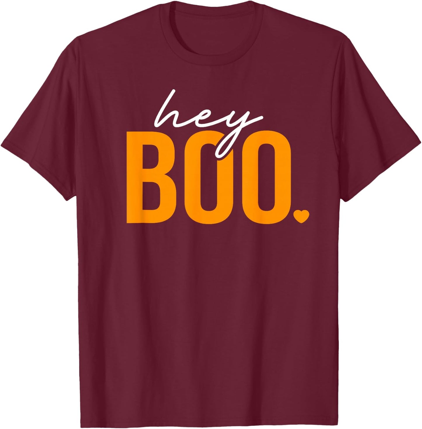 Hey Boo Funny Halloween Pun Ghost Spooky Toddler Boy Girl T-Shirt - T-Shirt | Maroon