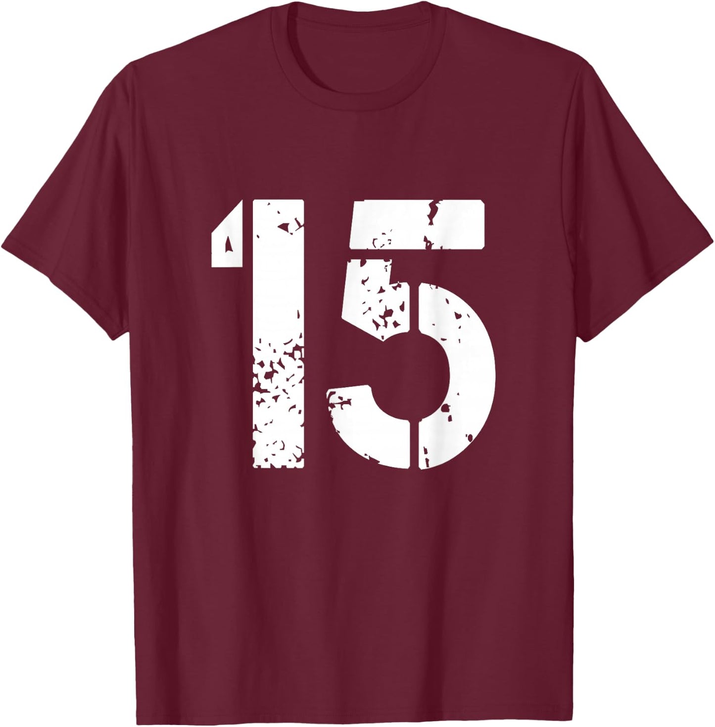 Number 15 Varsity Team - 15th Birthday & Fifteen Years Old T-Shirt - T-Shirt | Maroon