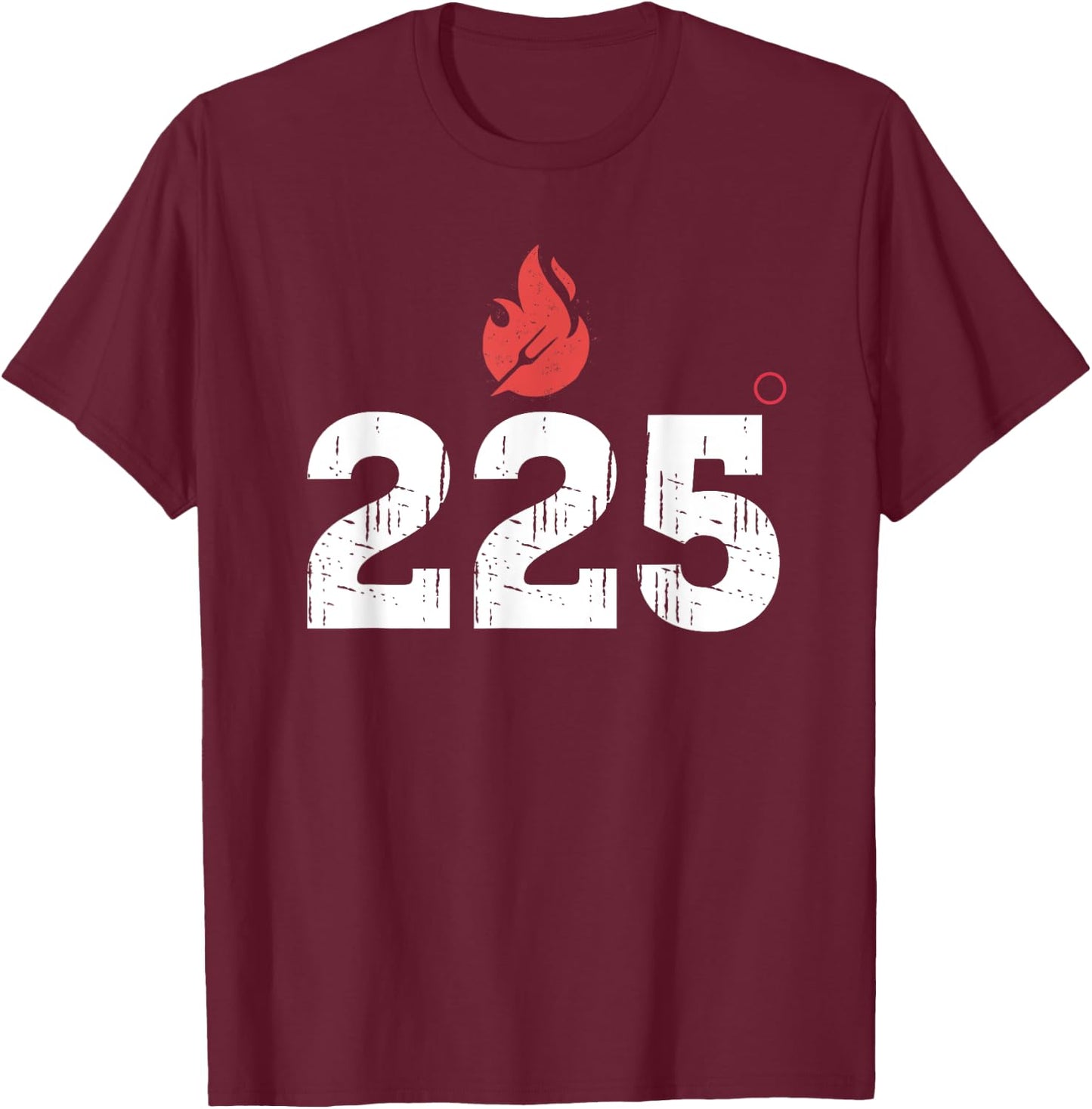 BBQ Barbeque Grilling 225 Degrees Smoking Meat Dad Father T-Shirt - T-Shirt | Maroon