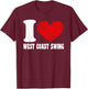 Retro West Coast Swing Dance - West Coast Swing T-Shirt - T-Shirt | Maroon