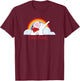 Paul Frank Ellie The Elephant Rainbow And Cloads Poster T-Shirt - T-Shirt | Maroon