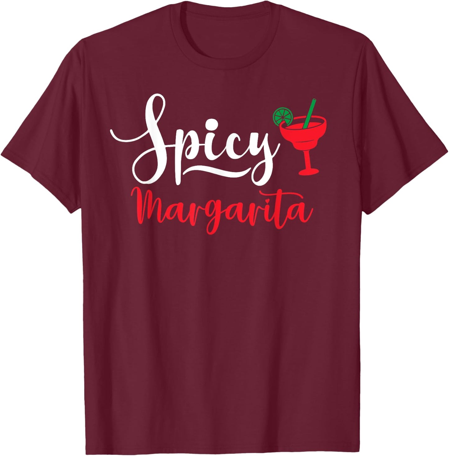 Spicy Margarita Shirt,Spicy Marg Shirt that says Spicy T-Shirt - T-Shirt | Maroon