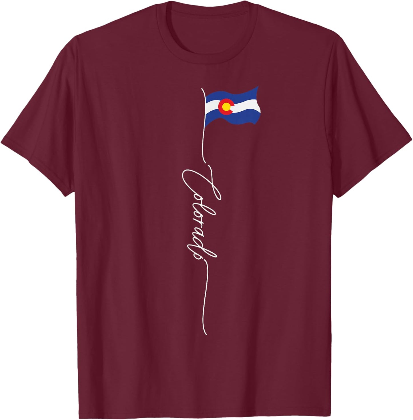 Colorado Flag, Colorado USA, Coloradans Elegant Enthusiast T-Shirt - T-Shirt | Maroon