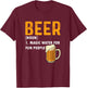 Funny Beer Definition | Magic Water For Fun People T-Shirt - T-Shirt | Maroon