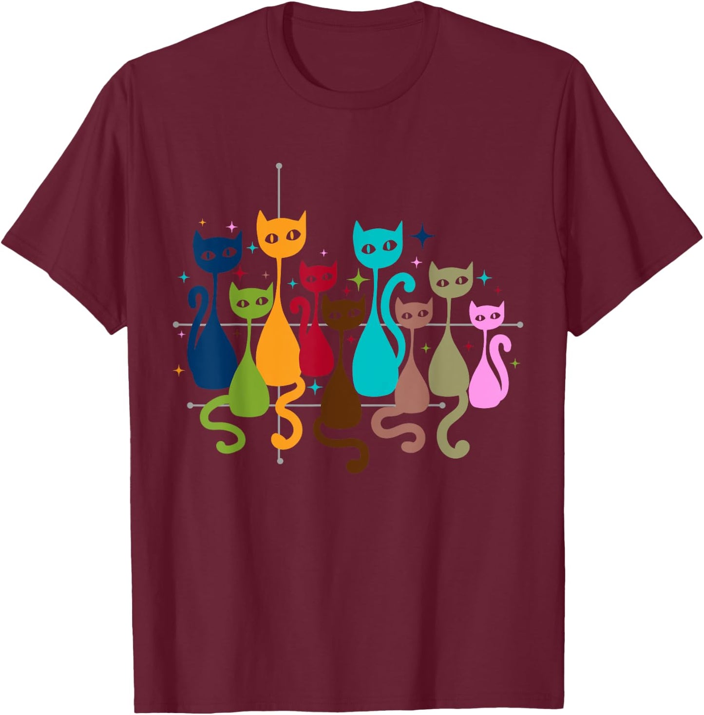 Classic Art Kitten Lover Vintage Artwork Cute Cat T-Shirt - T-Shirt | Maroon