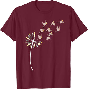 Dandelion Cockatiel Lover Shirt | Cockatiel T-Shirt - T-Shirt | Maroon