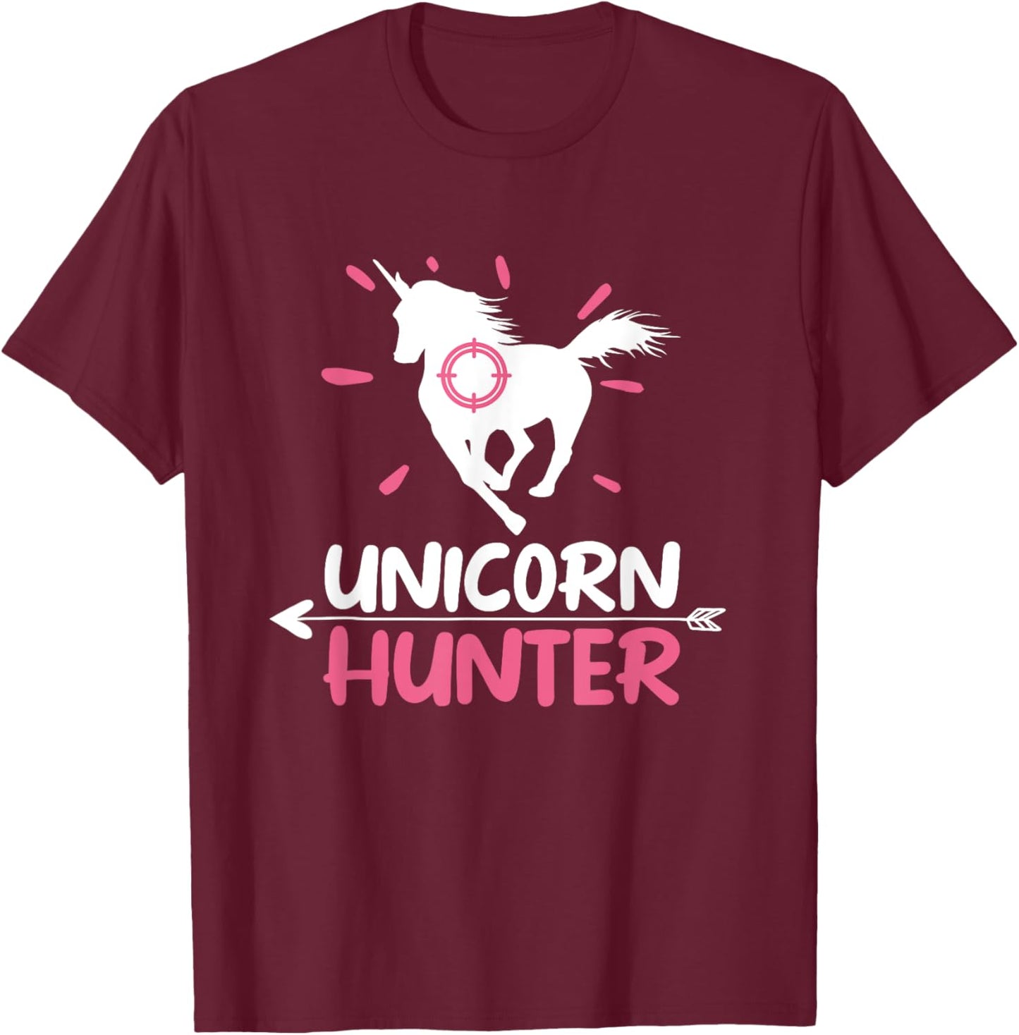 Funny Lazy Halloween Costume Fairy Rainbow Unicorn Hunter T-Shirt - T-Shirt | Maroon