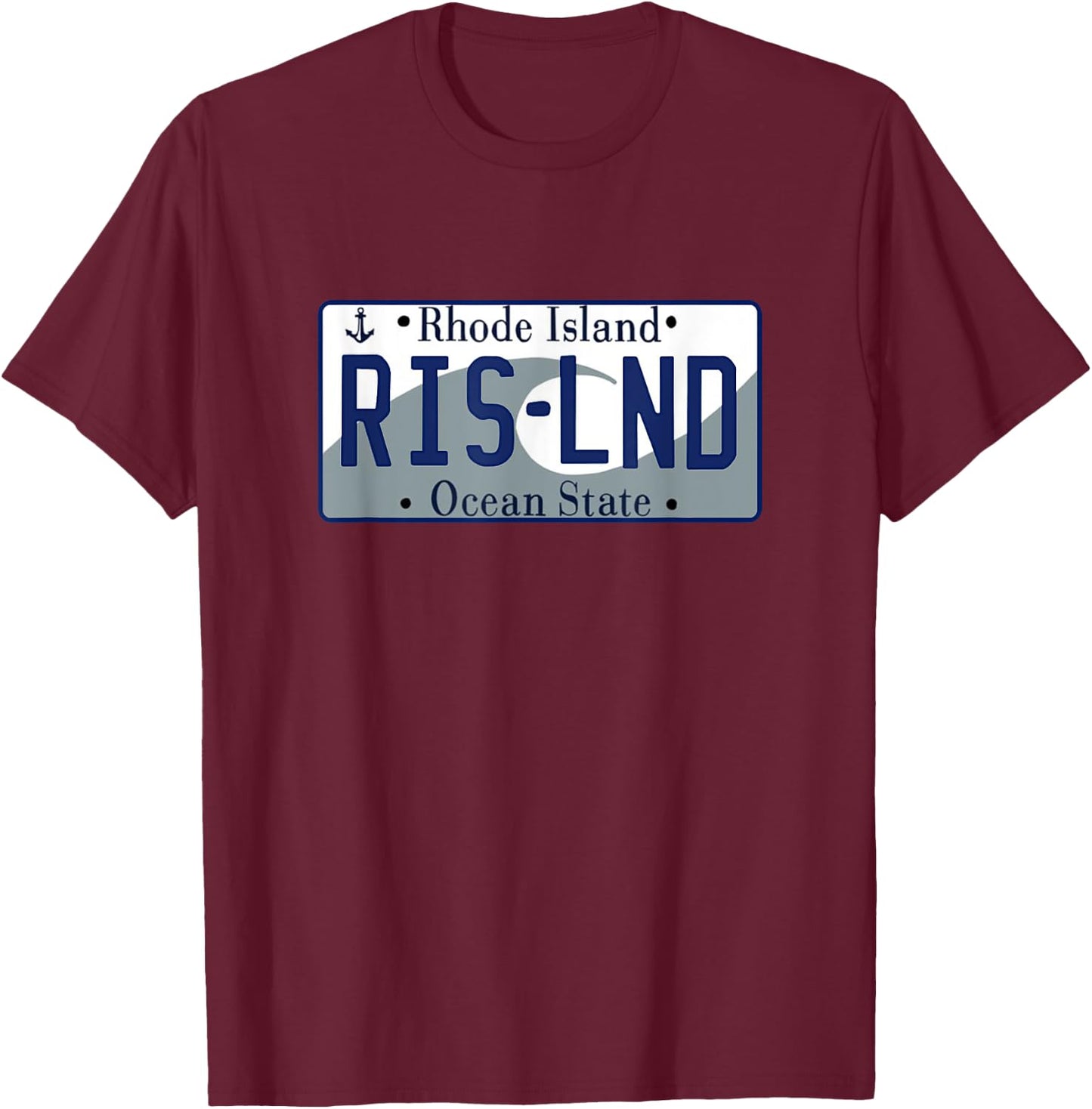 Rhode Island - RI - License Plate - Classic T-Shirt - T-Shirt | Maroon