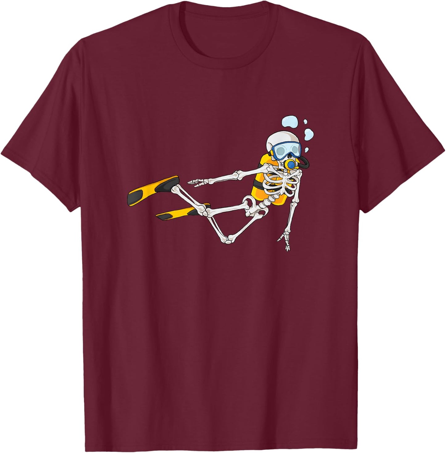 Skeleton Scuba Diver - Scuba Diving Underwater Ocean T-Shirt - T-Shirt | Maroon