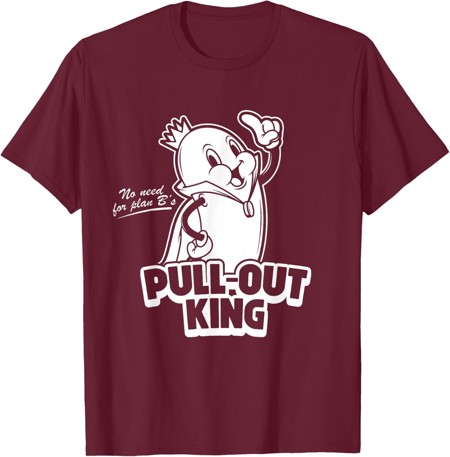Pull Out King Dirty Funny Hot Dog Weiner Retro Adult Humor T-Shirt - T-Shirt | Maroon