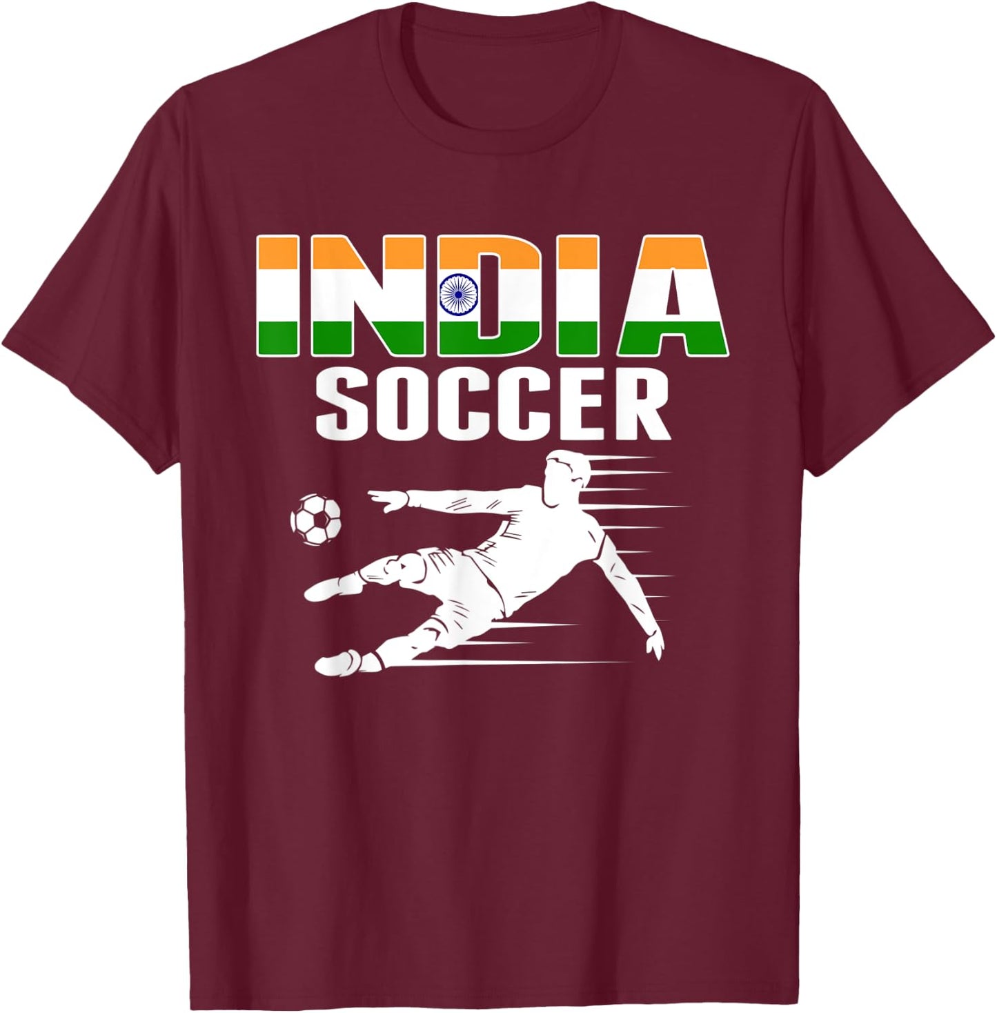 India Soccer Lovers Jersey - Indian Flag Football Players T-Shirt - T-Shirt | Maroon
