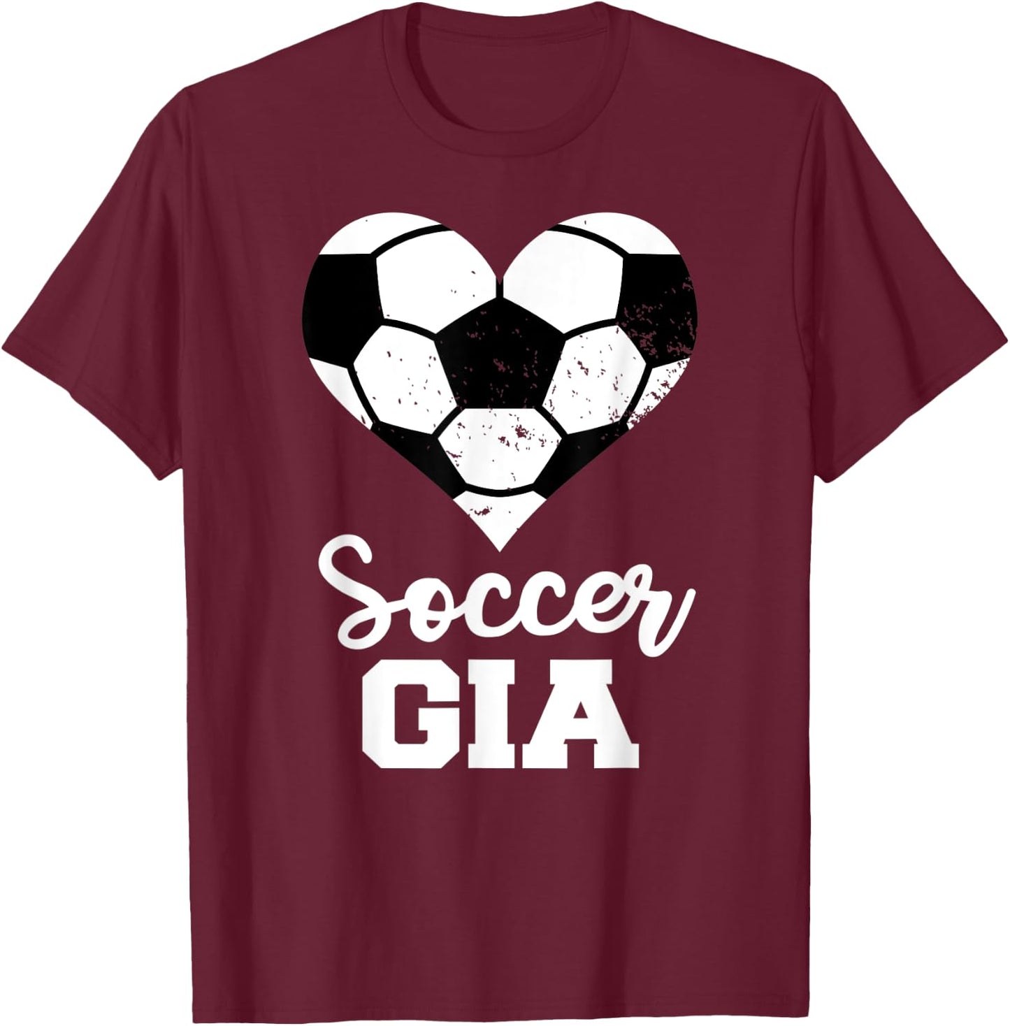 Soccer Gia Funny Soccer Heart Grandma Gia T-Shirt - T-Shirt | Maroon