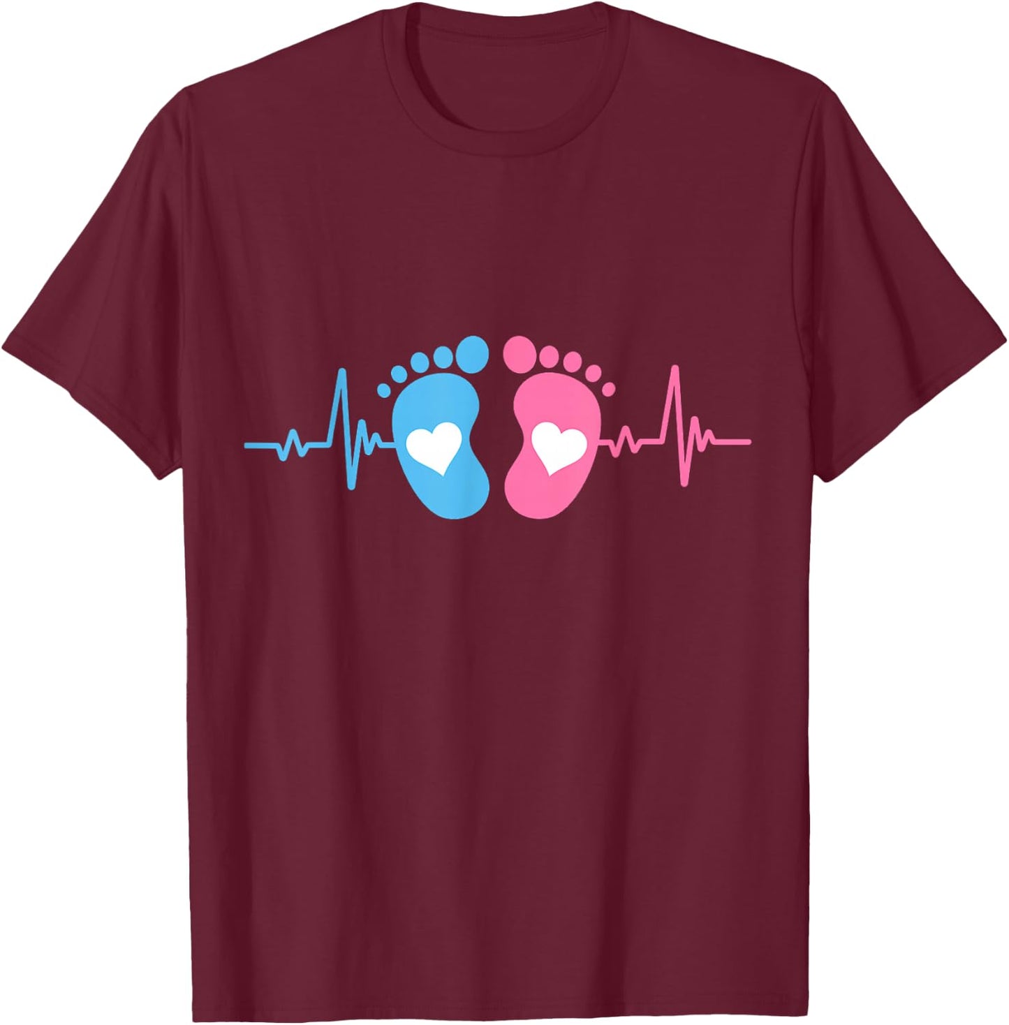Cute Baby Tiny Humans Heartbeat Labor And Delivery L&D Nurse T-Shirt - T-Shirt | Maroon