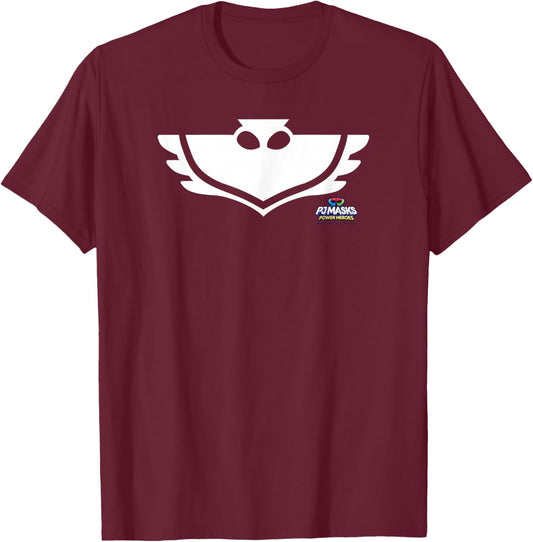PJ Masks Owlette Eagle Owl Icon Power Logo T-Shirt - T-Shirt | Maroon