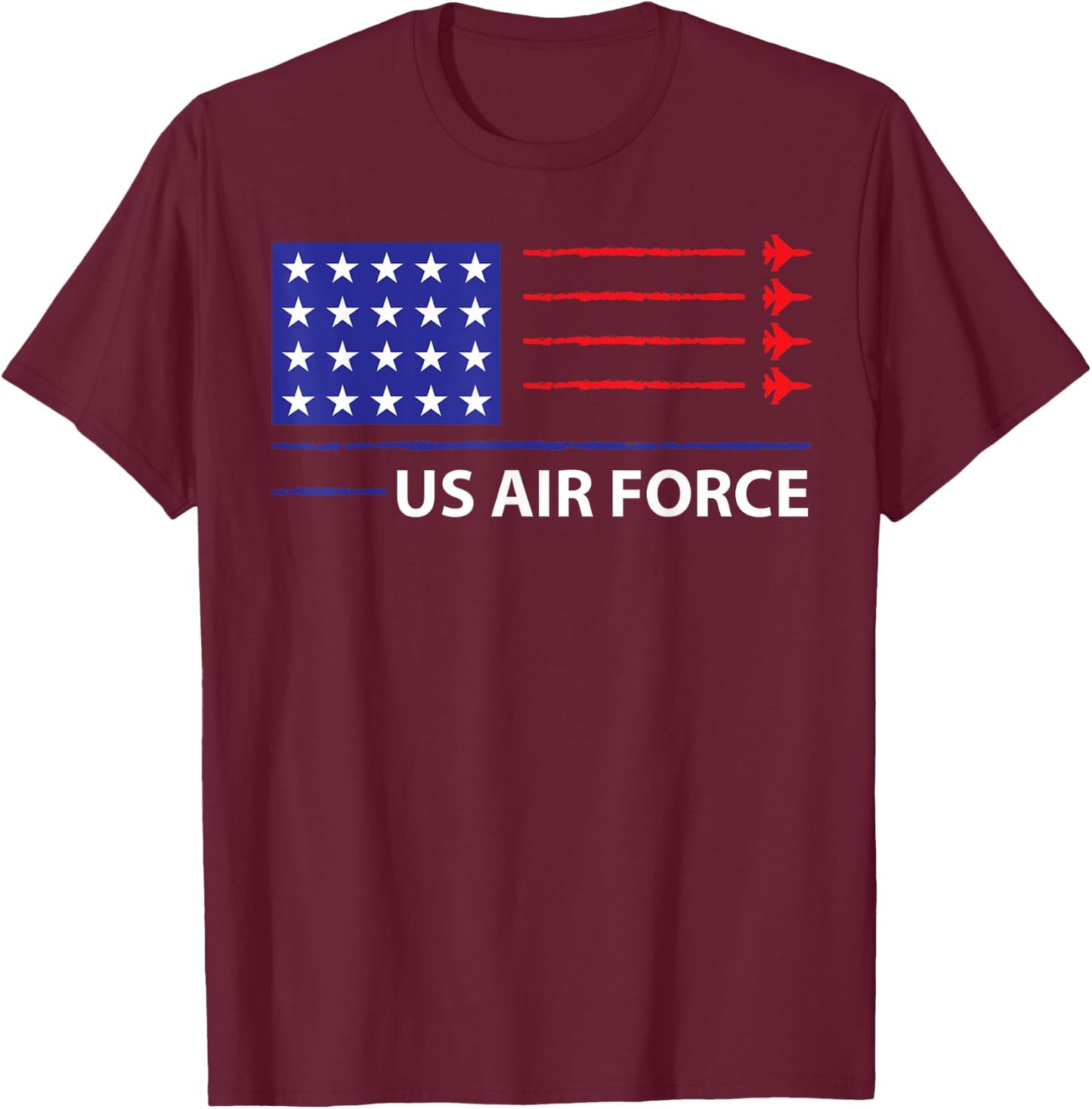 US Air Force, USAF, Air Force Veterans T-Shirt - T-Shirt | Maroon
