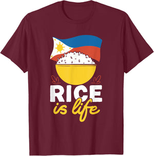 Philippines Filipino Rice Is Life Filipino T-Shirt - T-Shirt | Maroon
