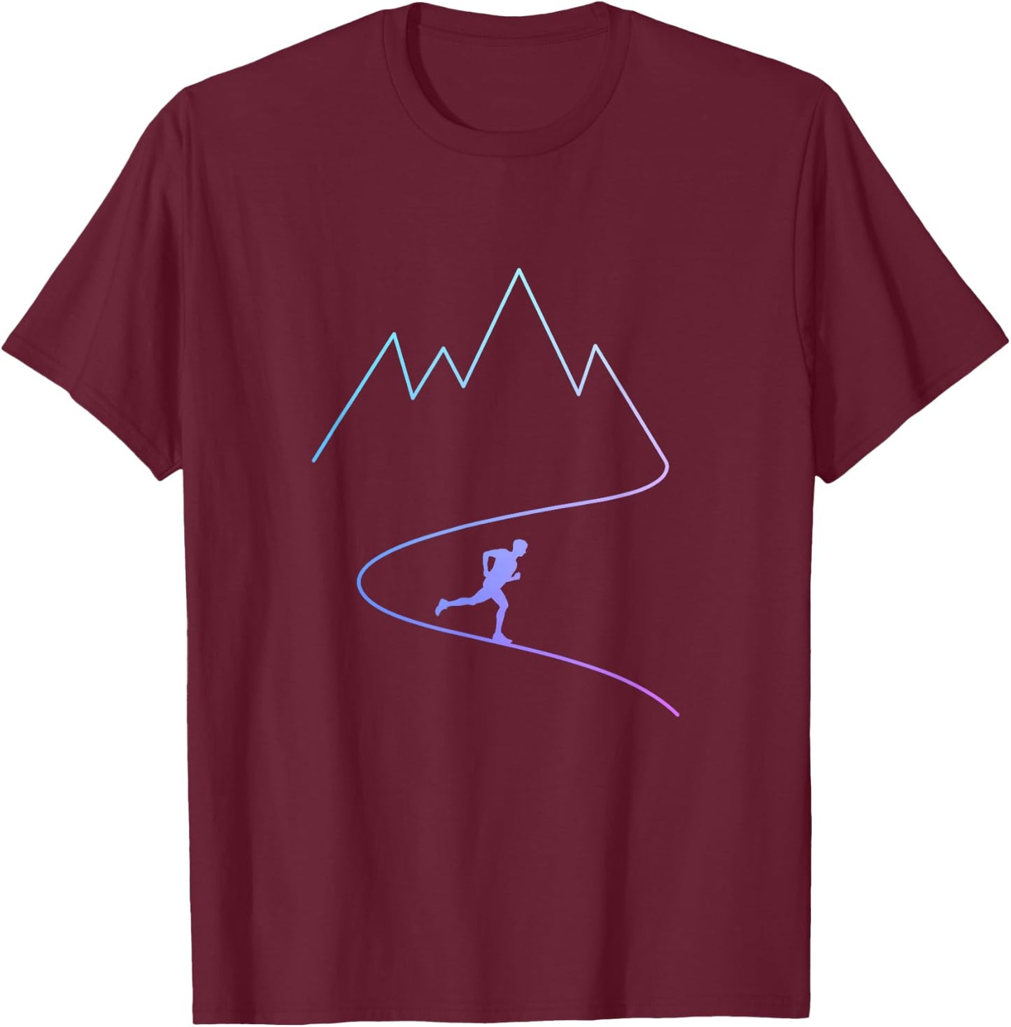Trail Running Mountain Half Marathon Ultra Runner Marathoner T-Shirt - T-Shirt | Maroon