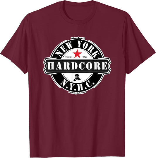 New York HARDCORE NYHC USA Straight Edge x vegan Streetwear T-Shirt - T-Shirt | Maroon