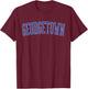 Vintage Georgetown TX Distressed Blue Varsity Style T-Shirt - T-Shirt | Maroon