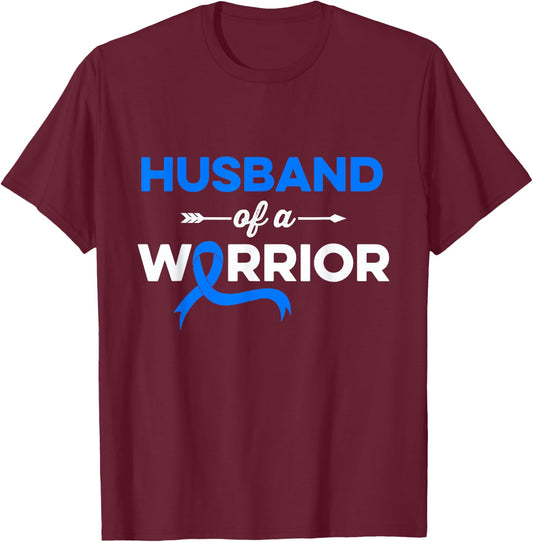 Husband Of a Colon Cancer Warrior Family Colon Cancer T-Shirt - T-Shirt | Maroon