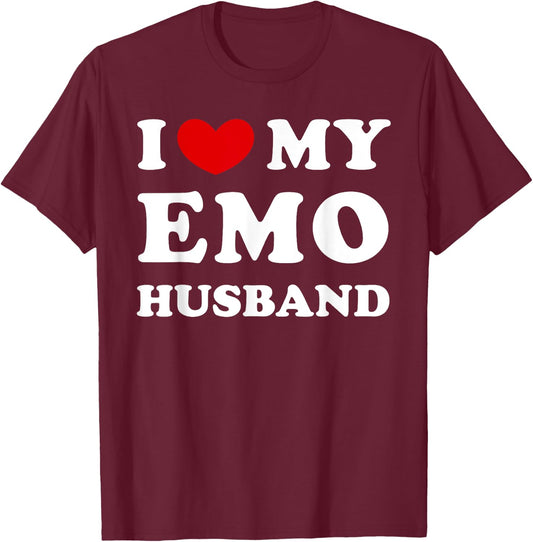 I Love My Emo Husband, I Heart My Emo Husband T-Shirt - T-Shirt | Maroon