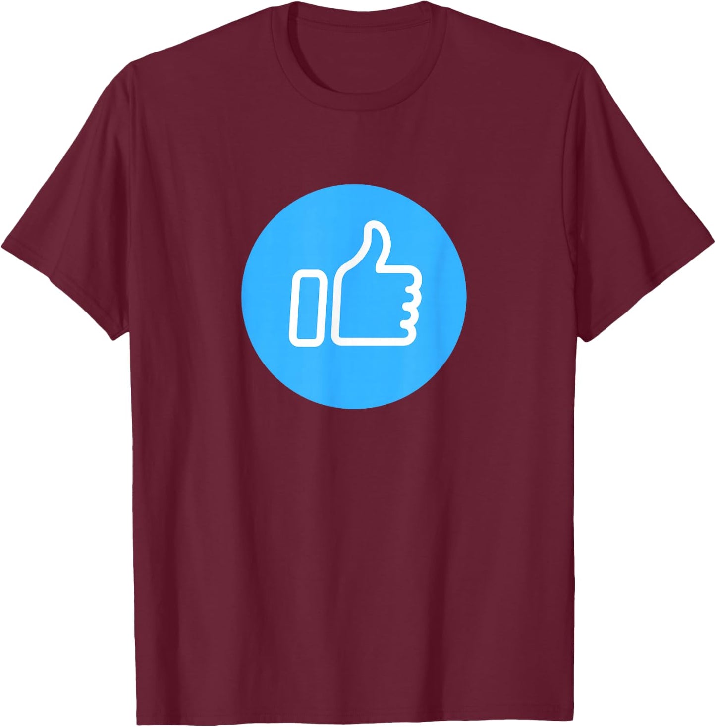 Thumbs Up Like Face Book Icon T-Shirt - T-Shirt | Maroon
