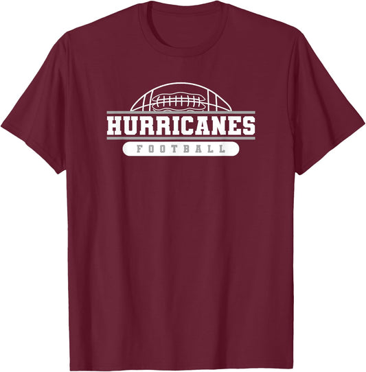 Hurricanes Football Varsity College University High School T-Shirt - T-Shirt | Maroon