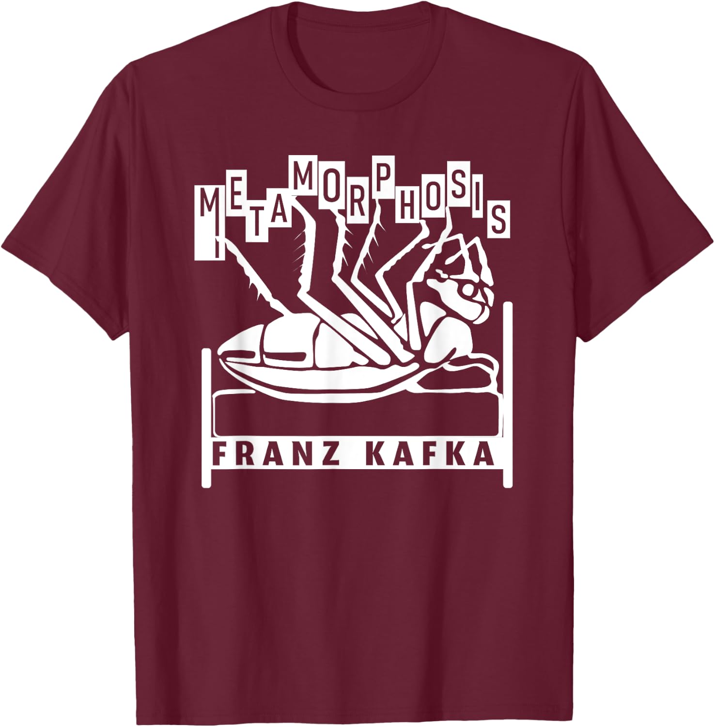 Franz Kafka Vermin Transformation Literature T-Shirt - T-Shirt | Maroon