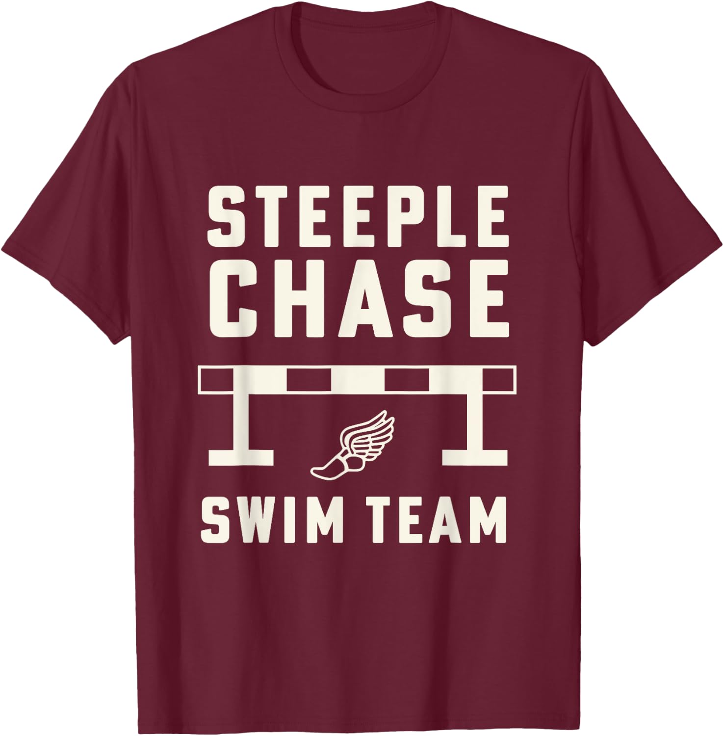 Steeplechase Swim Team Funny Track and Field T-Shirt - T-Shirt | Maroon