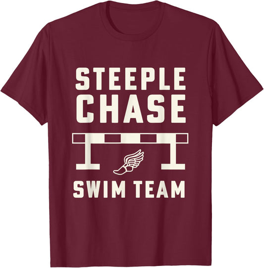 Steeplechase Swim Team Funny Track and Field T-Shirt - T-Shirt | Maroon