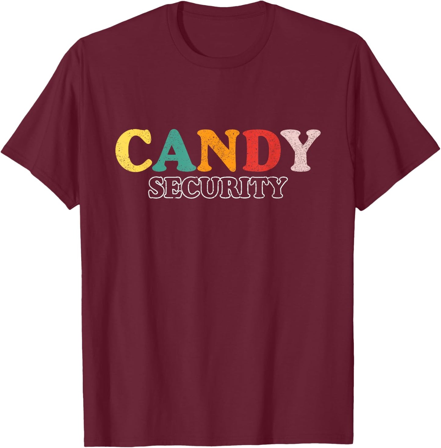 Funny Candy Security | Halloween Party T-Shirt - T-Shirt | Maroon