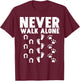 Walk Alone Horse Dog Footprint Animal Lover Women Girl T-Shirt - T-Shirt | Maroon
