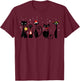 Mid Century Modern Look Cats Christmas Retro 50s 60s Xmas T-Shirt - T-Shirt | Maroon