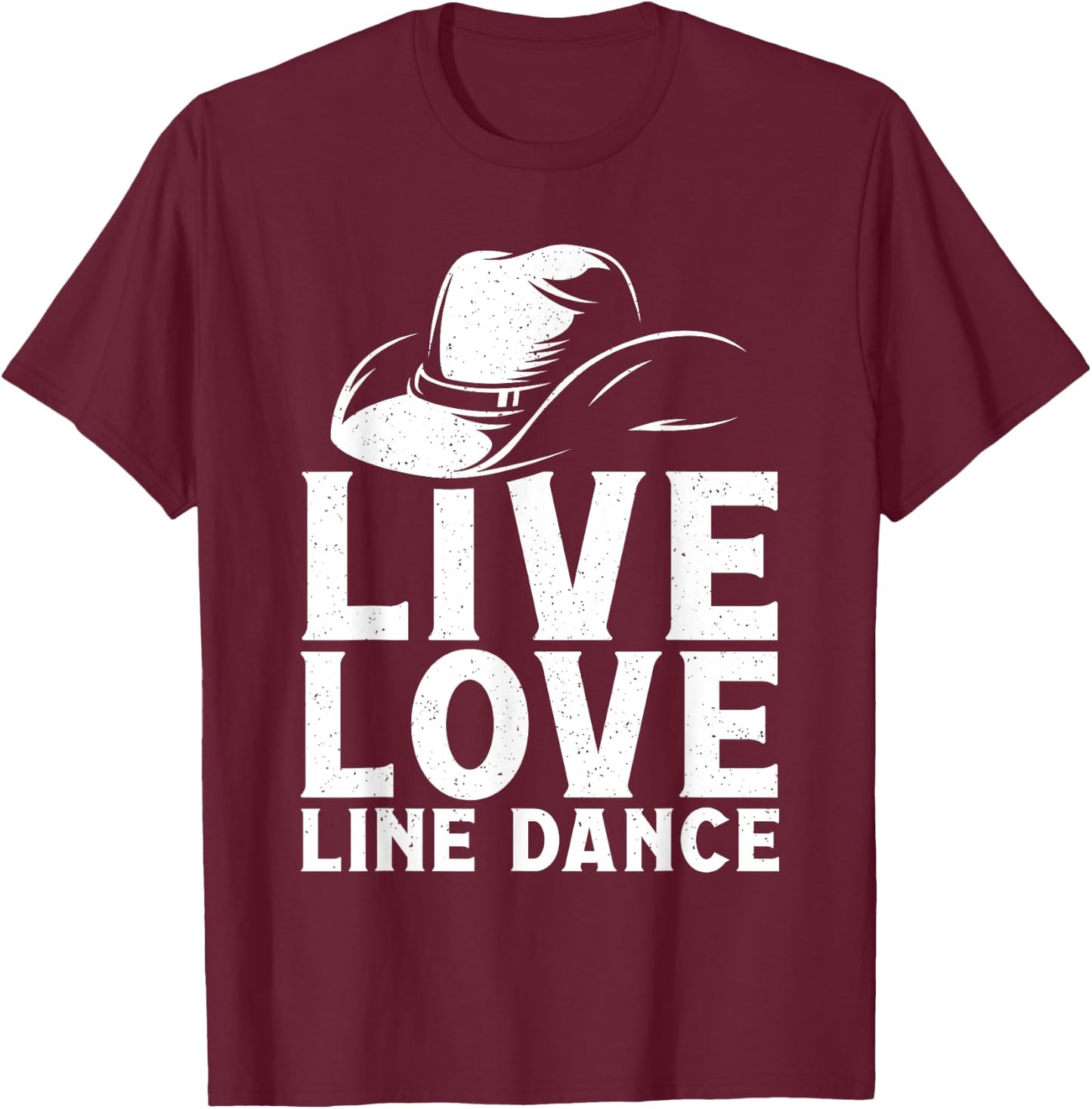 Line Dancing Art Men Western Line Dance Dancer T-Shirt - T-Shirt | Maroon